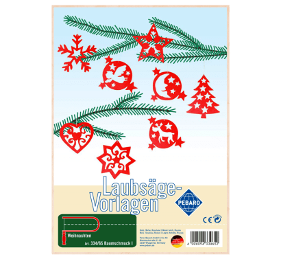 Фото - Заготовка із фанери "Прикраси на ялинку І" для випилювання лобзиком Pebaro