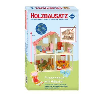 Фото - Заготовка из фанеры 3D пазл "Кукольный домик с мебелью" Pebaro