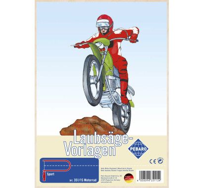 Фото - Заготовка з фанери "Мотоцикліст" для випилювання лобзиком Pebaro