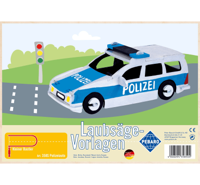 Фото - Заготовка из фанеры "Полицейская машина" для выпиливания лобзиком Pebaro