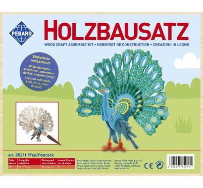 Фото - Заготовка из фанеры 3D пазл "Павлин" Pebaro