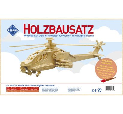 Фото - Заготовка из фанеры 3D пазл "Вертолет Apache" Pebaro