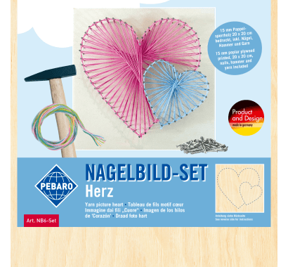 Фото - Картина из ниток и гвоздей набор "Сердце" Pebaro