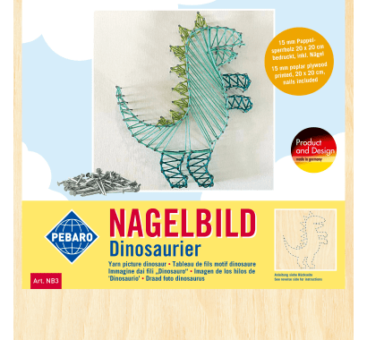 Фото - Картина из ниток и гвоздей "Динозавр" Pebaro