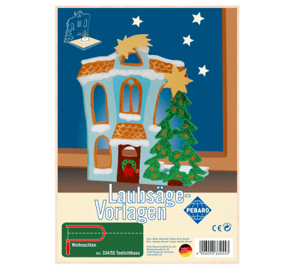 Фото - Заготовка із фанери "Будиночок-підсвічник" для випилювання лобзиком Pebaro